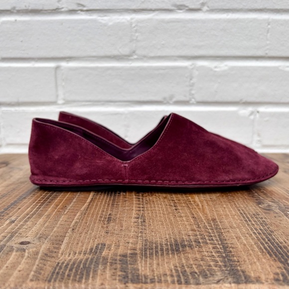 Vince Shoes - Vince Finola Almond Toe d'Orsay Flats in Burgundy Suede, SZ 8 NWOB